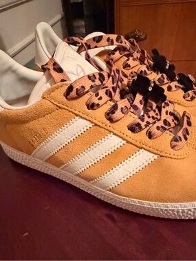 adidas Women's Gazelle Sneakers in Mustard Yellow with White Stripes
